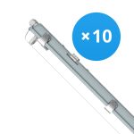 Multipack 10x Noxion LED Waterproof Batten Housing Poseidon V2.0 | Suitable for 1x120cm LED Tube