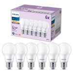 Multipack 6x Philips Bulb LED E27 Pear Frosted 8W 806lm - 827 Extra Warm White